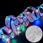ruban lumineux or blanc multicolore étoiles motifs floraux décoratif festif 10m 5m 2m 100led