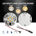 plaque led nuit blanc circulaire rechargeable controle tactile 3000k 6000k cct