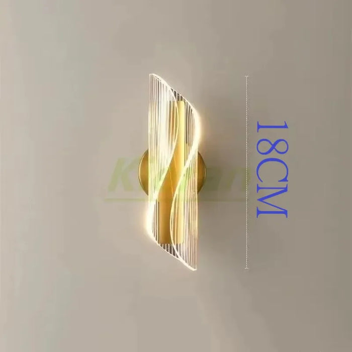 lampe murale moderne blanc doré éclairage cuisine salle manger fixée mur lignes ondulées