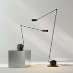 lampe sol moderne noire led base stable éclairage 10 15m² interrupteur bouton fer qualité