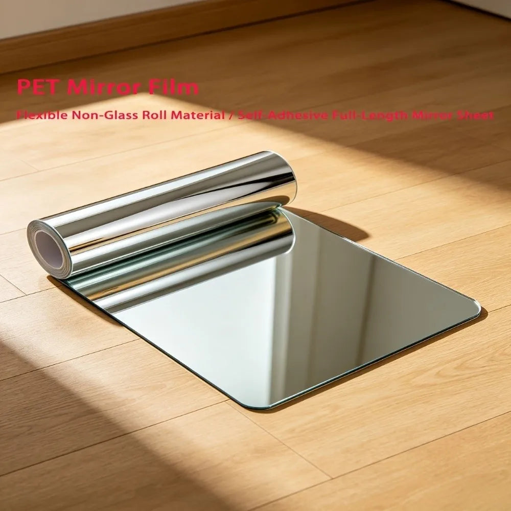 autocollants muraux miroir argentés modernes adhésifs découpables décoration maquillage lisses incassables effets miroirs
