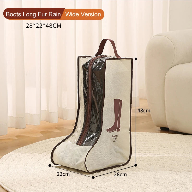 sac chaussures portable beige marron motif géométrique transparent poignées détachables moderne pratique