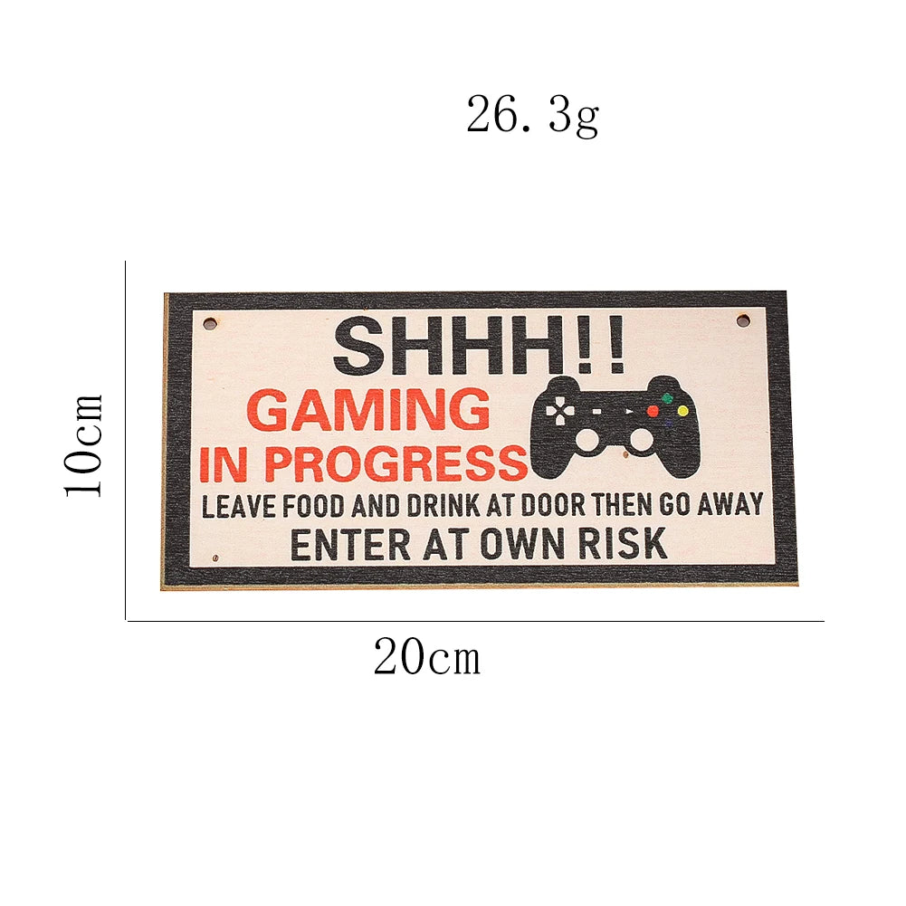 plaque décorative suspendue bois moderne humouristique manette jeu couleurs variées trous suspension