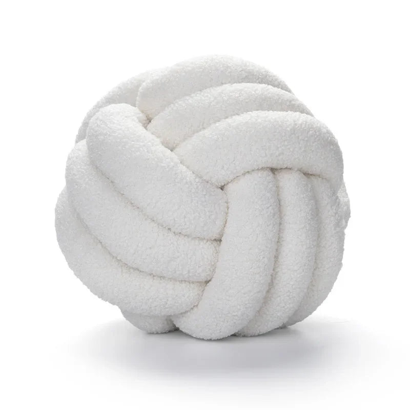 coussin décoratif rond velours effet nœud canapé salon moderne maison texte