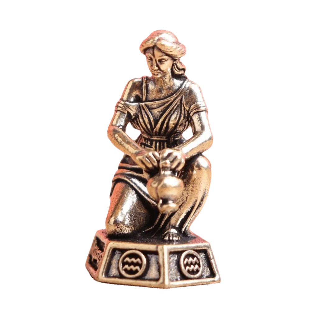 statues zodiacales bronze doré détaillées classiques signes astrologiques ornements décorations figurines