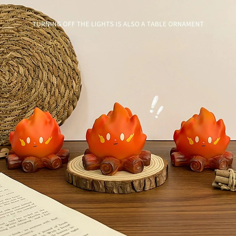 lampe table cartoon veilleuse enfant tronc arbre flamme orange mignon dessin animé chambre enfantsDecorationAmbiance