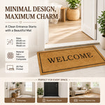 tapis d'entrée marron clair noir motif géométrique moderne imperméable couloir garage sol