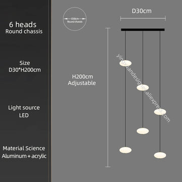 suspension lumineuse moderne blanc noir led salon chambre étude 2000lm 82000lm 90v 260v