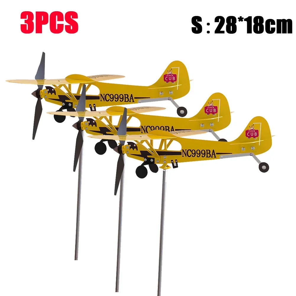décor extérieur avion métal jaune classique vintage tringle métallique vent souffle jardinextérieur durable météo