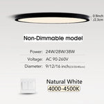plafonnier led ultrafin moderne blanc noir 24w 28w 38w(touches)