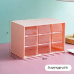 boîte rangement transparente moderne compartiments blanc rose tiroirs papeterie bijoux cosmétiques étudiants