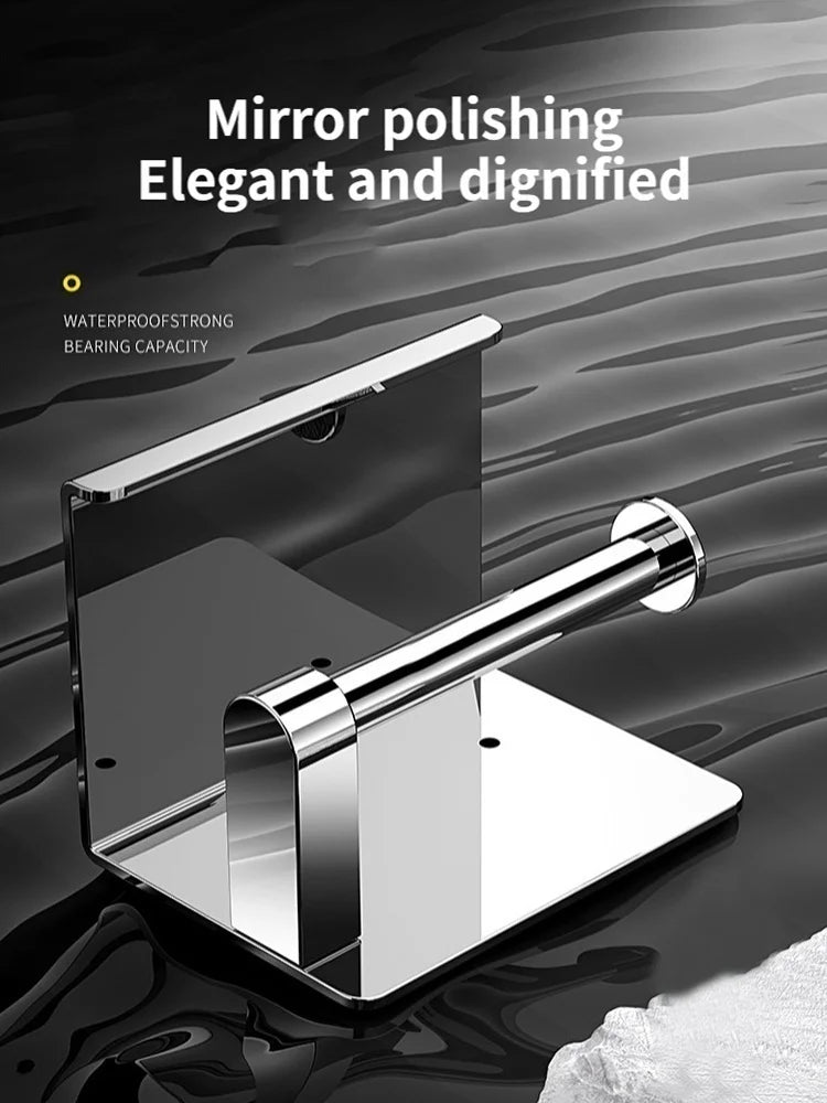 distributeur papier toilette acier inoxydable moderne minimaliste vis fixations papier argenté geometrique