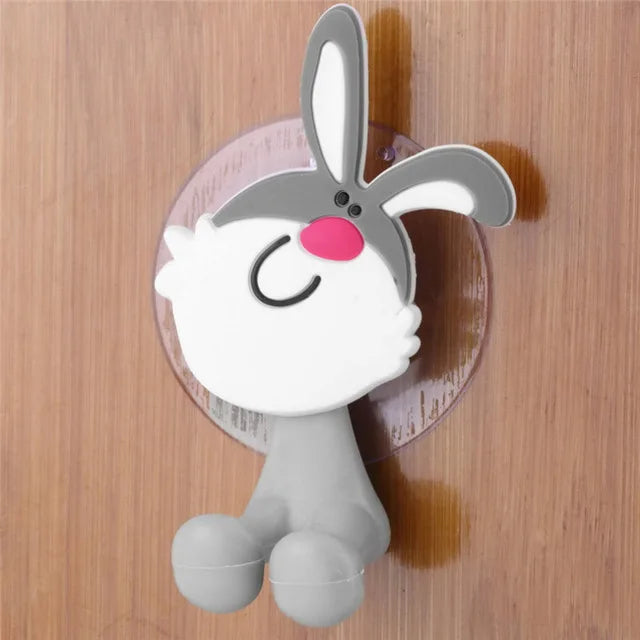 porte brosses dents ventouse animaux personnages cartoon enfant chat souris lapin abeille bleu rose