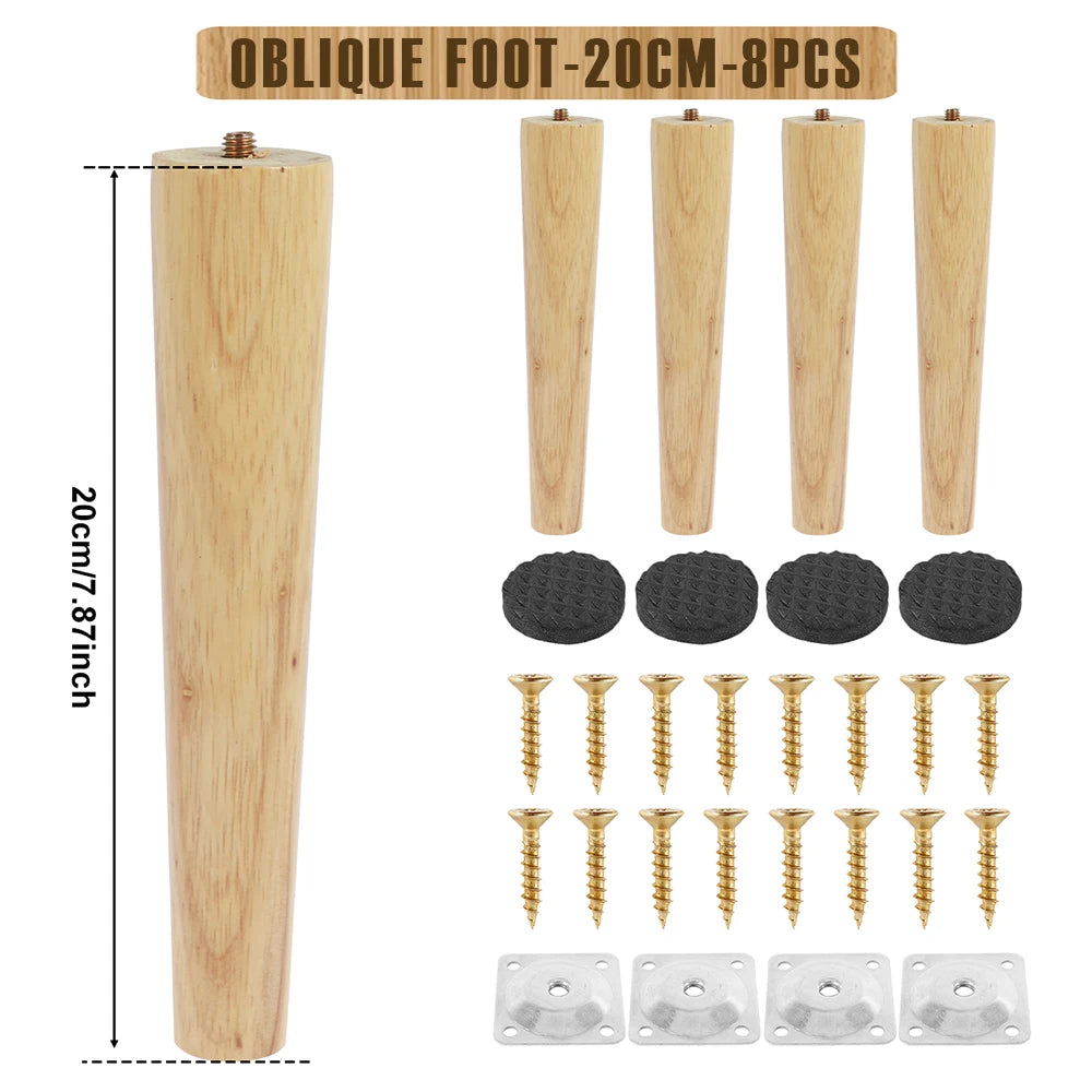 pieds meubles bois massif moderne 8cm 15cm 20cm 25cm vis plaques montage
