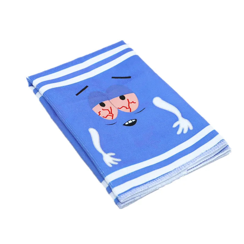 serviette rapide bleu blanc dessin animé rayures coton polyester machine rapide absorption fantaisie