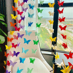 guirlande papillons papier couleurs violet bleu orange rose vert guirlande festive enfantine bohème structure