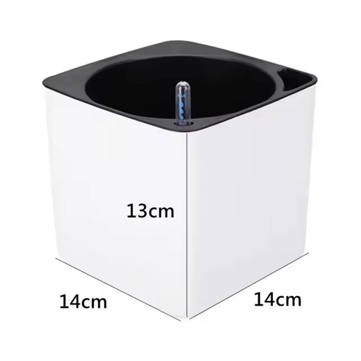 Pot fleurs moderne blanc lisse sans finition 20cm 20cm 19.8cm auto arrosage