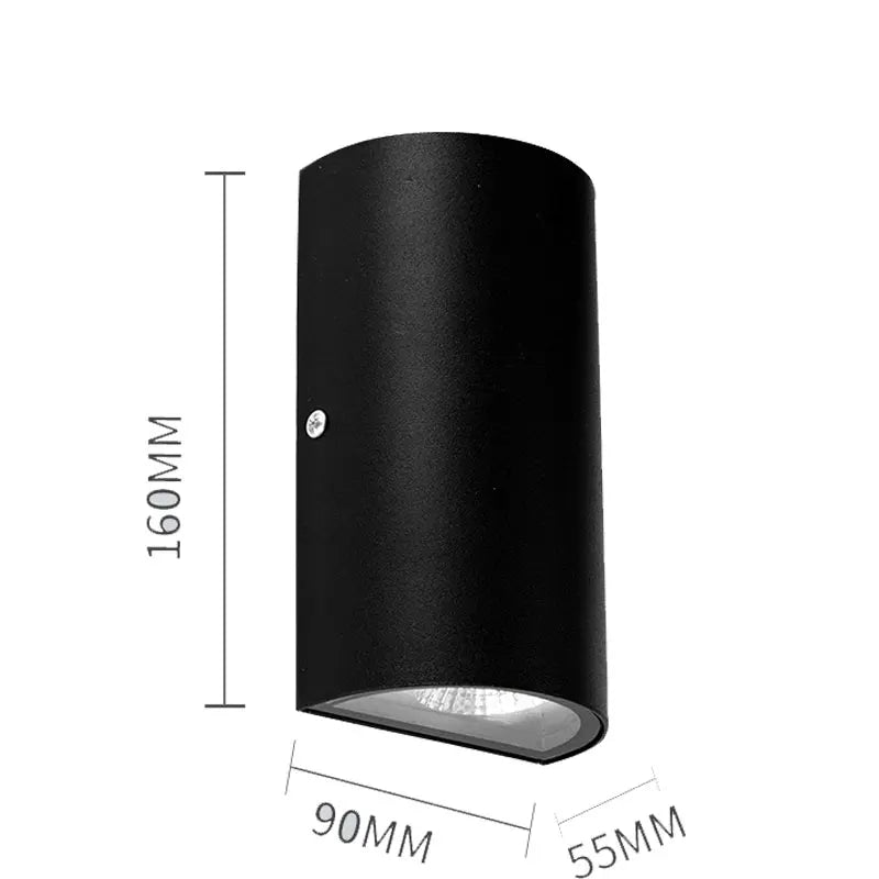 applique murale led moderne aluminium noir rayures ip65 extérieure 6w 85265v