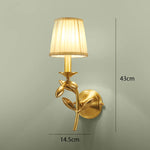 lampe murale moderne or feuilles dorées ombrelle beige fixée mur américain cuivre flux lumineux