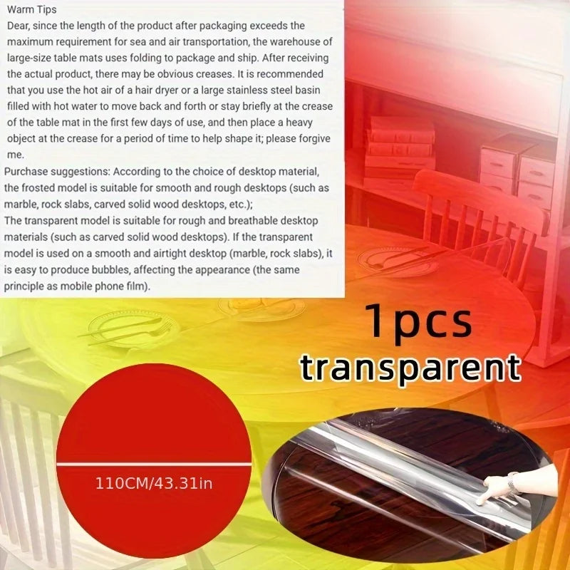 protège table transparent moderne clips 110cm 120cm 130cm imperméable cuisine restaurantextérieur