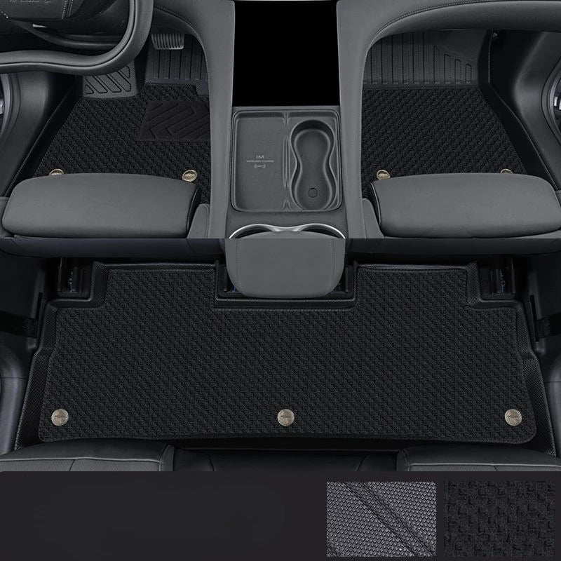 tapis sol voiture noir texture géométrique moderne clips imperméable résistant usage full body wrap