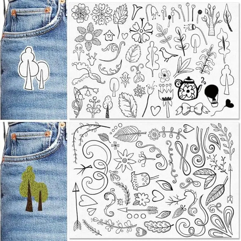 feuilles adhésives broderie transparentes motifs floraux lettres alphabet découpées étiquettes solubles acrylique imprimables adultes