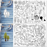 feuilles adhésives broderie transparentes motifs floraux lettres alphabet découpées étiquettes solubles acrylique imprimables adultes