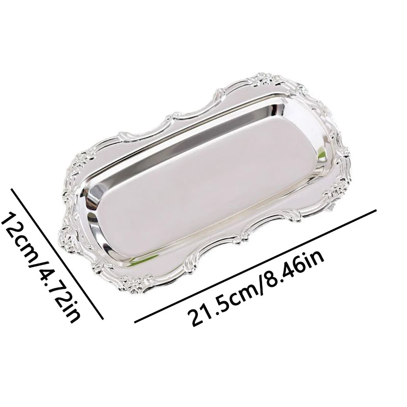 plateau decoratif or argent ornements baroques classique vintage boucles oreilles bracelet 7.5cm 10cm 15cm
