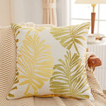 housse coussin carré feuilles palmier polyester coton moderne bleu vert gris rouge nouvelle année