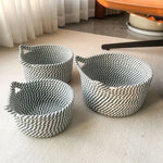 panier rangement tissu poignées cosmétiques petits objets moderne