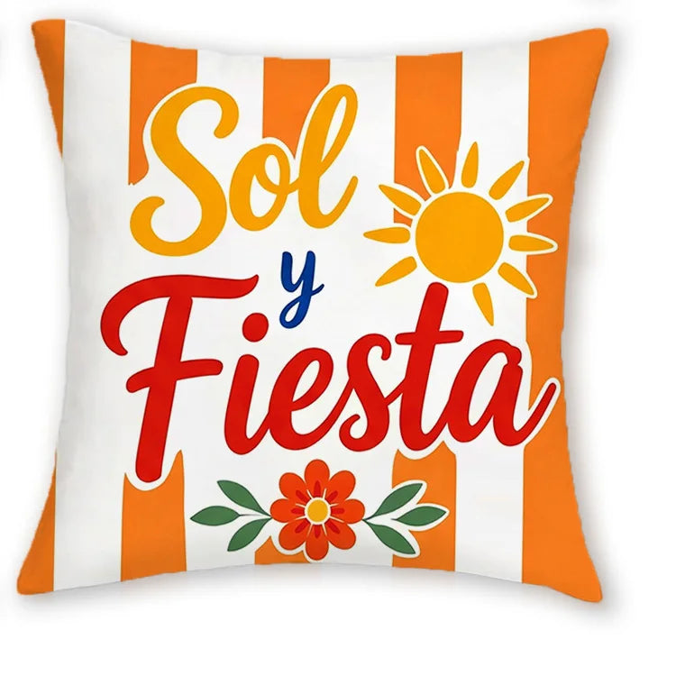taies d'oreiller moderne rose clair jaune bleu orange blanc rayures textes fleurs 40x40cm 45x45cm