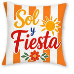 taies d'oreiller moderne rose clair jaune bleu orange blanc rayures textes fleurs 40x40cm 45x45cm