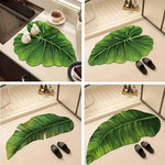tapis sol antidérapant vert feuille bananier moderne salle bain cuisine plage
