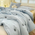 couette été brodée roses couverture lit polyester moderne minimaliste beige rose gris bleuclair adultes