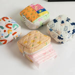 sacs cosmétiques toile jaune vert bleu blanc rose patchwork pois fleurs vintage zip