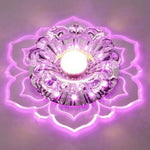 plafonnier led fleur crystal moderne élégant transparent blanc doré chambre salle manger