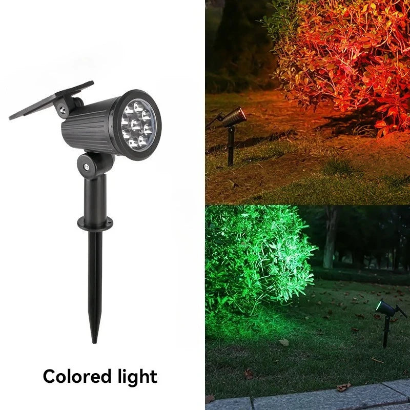 projecteur solaire led ip65 étanche réglable lumière jardin moderneextérieur(rgb chaleureuse)