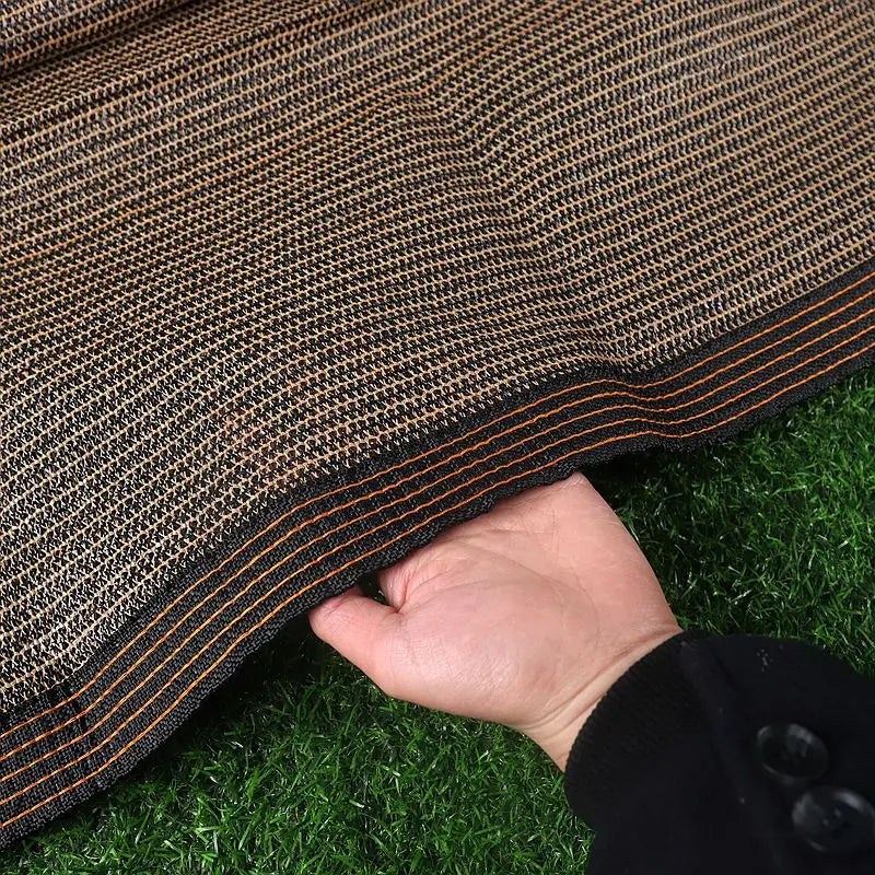 voile d'ombrage extérieur toile protection solaire marron noir rayures pergola jardin terrasse balcon moderne