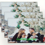 set table personnalisable photo famille motifs floraux blanc orange noël halloween modernes 30x40cm