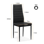 chaises manger cuir synthétique table verre moderne noir gris minimaliste
