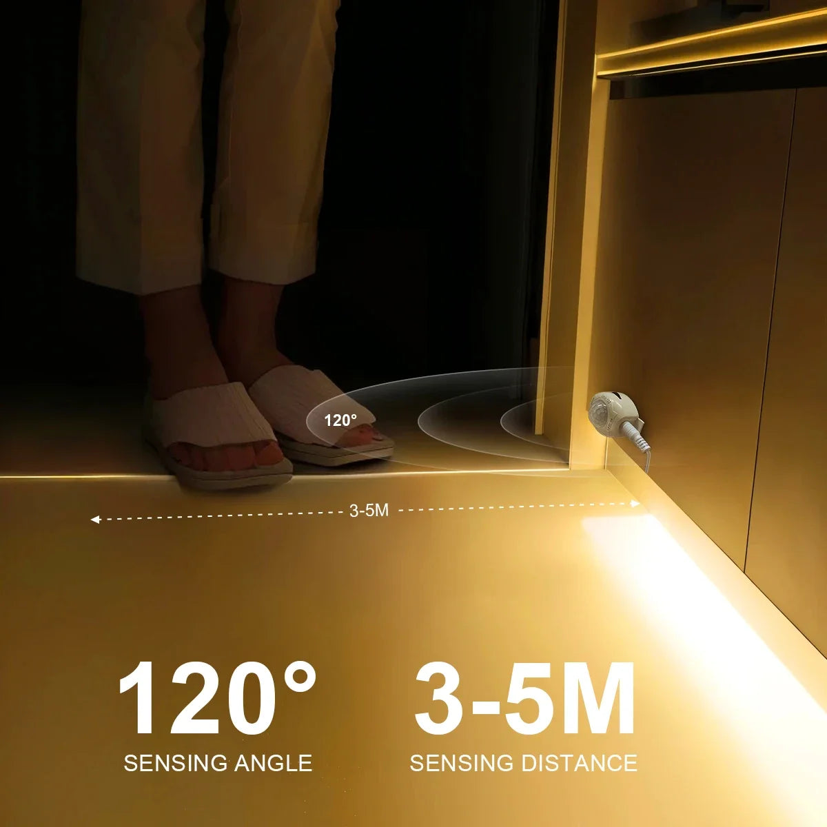 Ruban led flexible détecteur mouvement 5v usb blanc blanc chaud moderne adhésif chambre