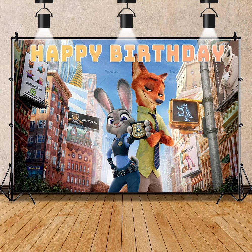 Décor mural Zootopie avec Judy et Nick