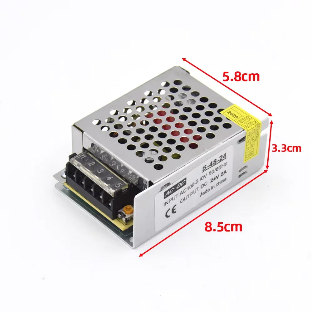 transformateur électrique 12v 24v 5v 120v 240v alimentation 15w 24w 60w câble noir blanc
