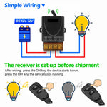 relais électrique 433mhz 12v 24v 36v 48v 30a télécommande sans fil boutons on off