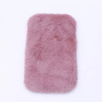 tapis rond rectangle peluche douce moderne bleu clair rose beige blanc