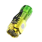 lampe torche rechargeable led verte moderne résistante chocs clip usb