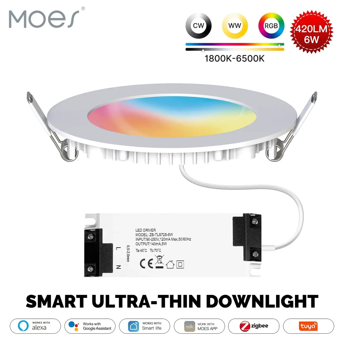 lampe spot led intelligente blanc multicolore moderne minimaliste clips controle application