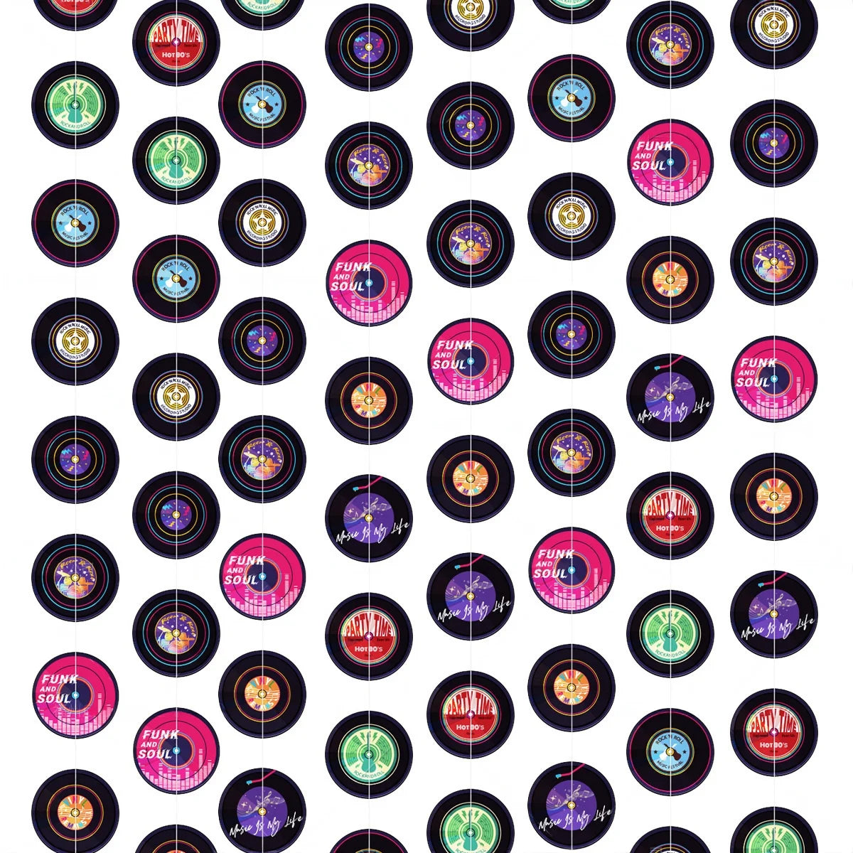 décoration murale vintage disques vinyle funk soul anniversaire mariage fiançailles événement festive