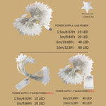 guirlande lumineuse led étoiles blanches décoration extérieur jardin mariage fête maison usb moderne blanc