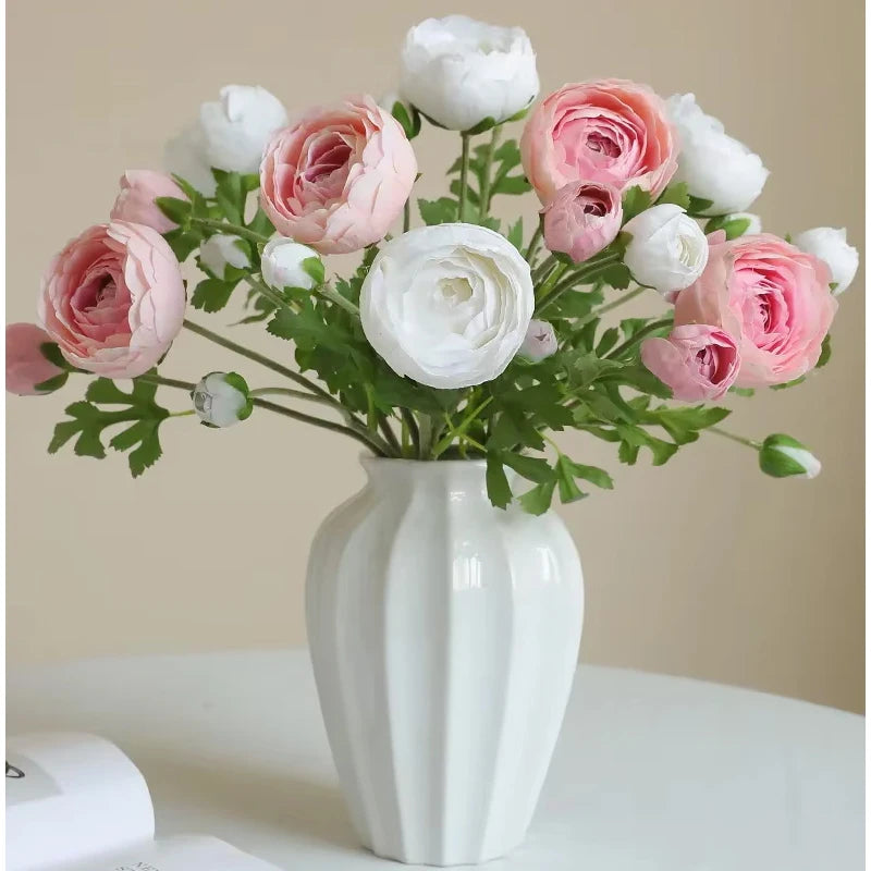 Bouquet artificiel fleurs boutons blanc rose rouge jaune modernes intérieur decoration 50cm longueur